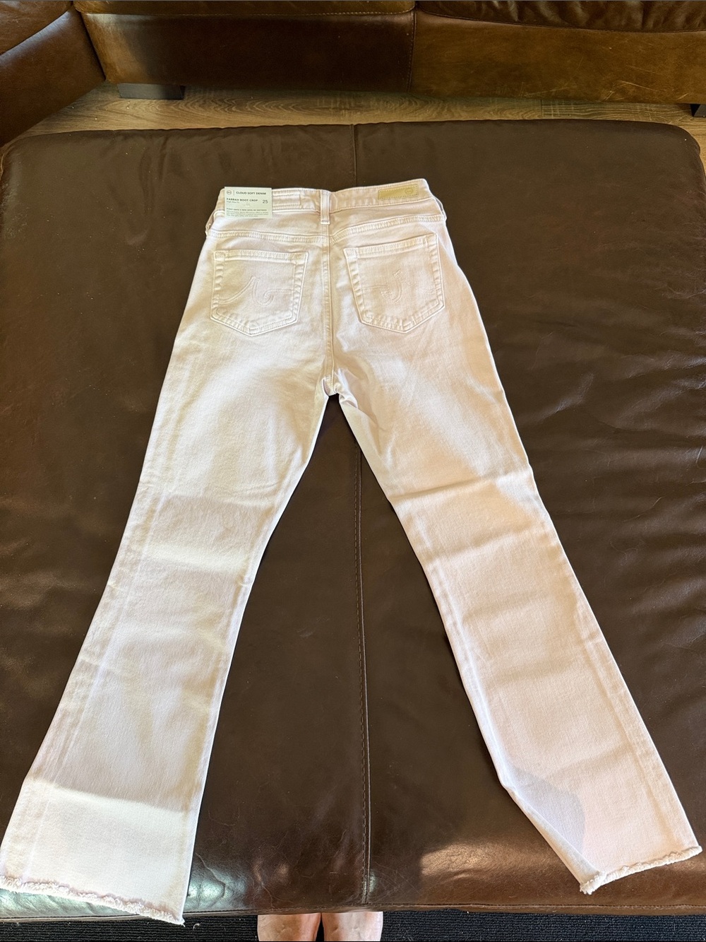 Ag Adriano Goldschmied Pale Pink Boot-Cut Jeans